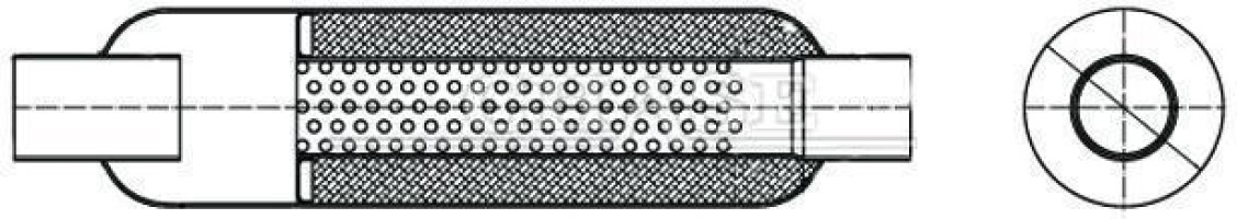 Chambered Perforated Centre Tube 18" 2" Muffler