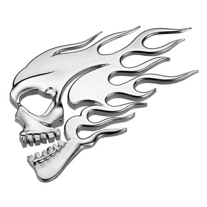Chrome Skull Badge Stick on