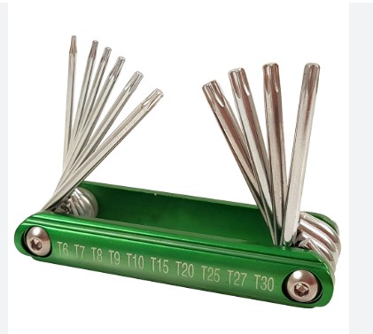 10 pce Folding Torx Star Key Set