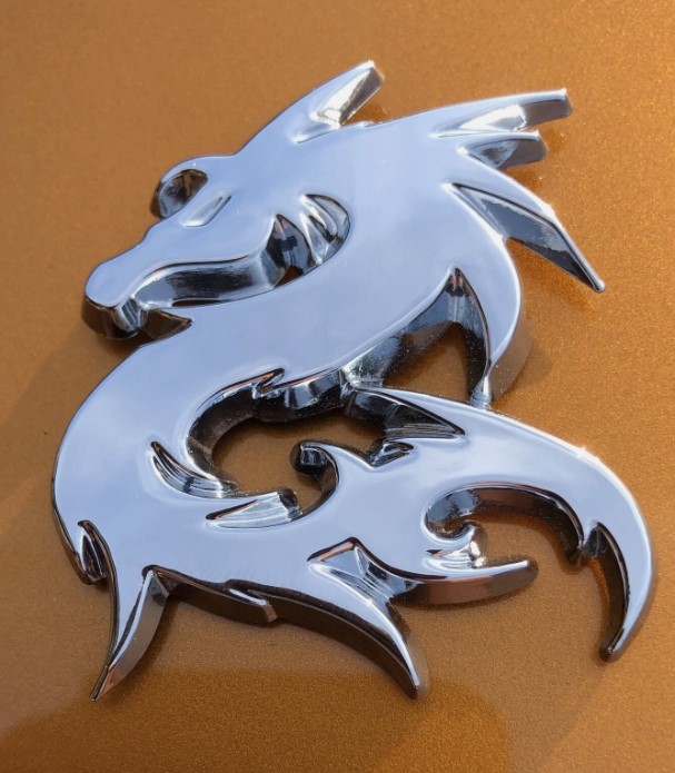 Dragon Stick on Badge Chrome