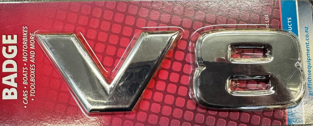 V8 stick on badge