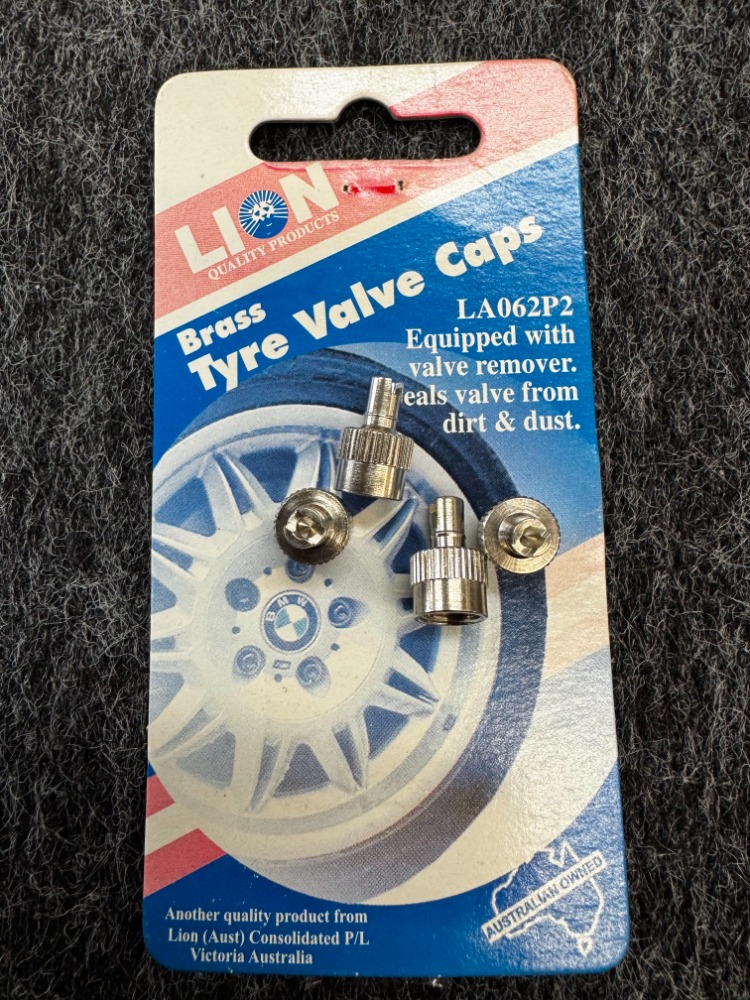 Brass Tyre Valve Caps set 4