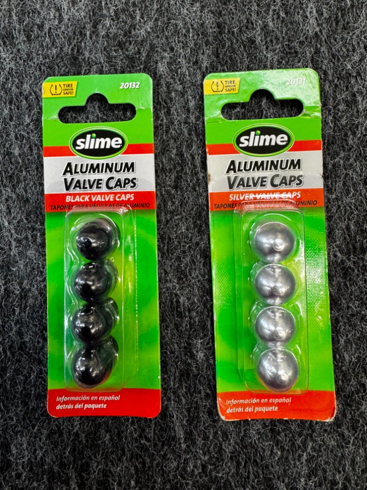 Valve Caps Set 4 Black Alloy