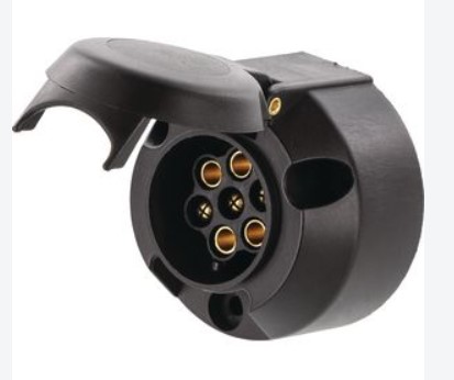 7 Pin Trailer Socket - Round Plastic Large
